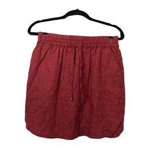 Willi Smith Coral Pink 100% Linen Skirt